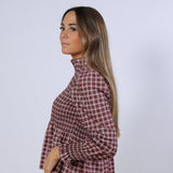 Dark Red Area Blouse