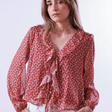 Cecilia Orange Blouse