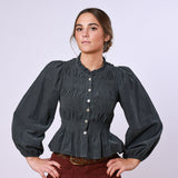 Sage Dark Gray Blouse