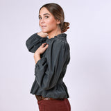 Sage Dark Gray Blouse