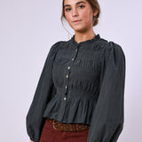 Sage Dark Gray Blouse