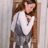 Grey Fringed Bag