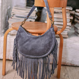 Grey Fringed Bag