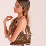 Bolso Mini Tachuelas Marrón