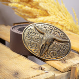 Brown Leather Horn Belt