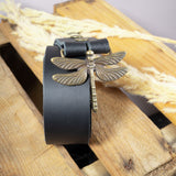 Black Leather Dragonfly Belt