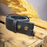 Black Leather Horn Belt