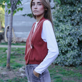 Galilea Vest Dark Red