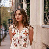 Top Amelia Blanco Floral