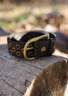 Black Round Studded Belt