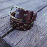 Brown Round Studded Belt