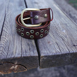 Brown Round Studded Belt