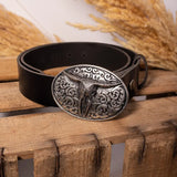 Silver Horn Belt Black Leather