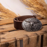 Silver Horn Belt Brown Leather