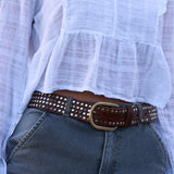 Brown Mini Studded Belt