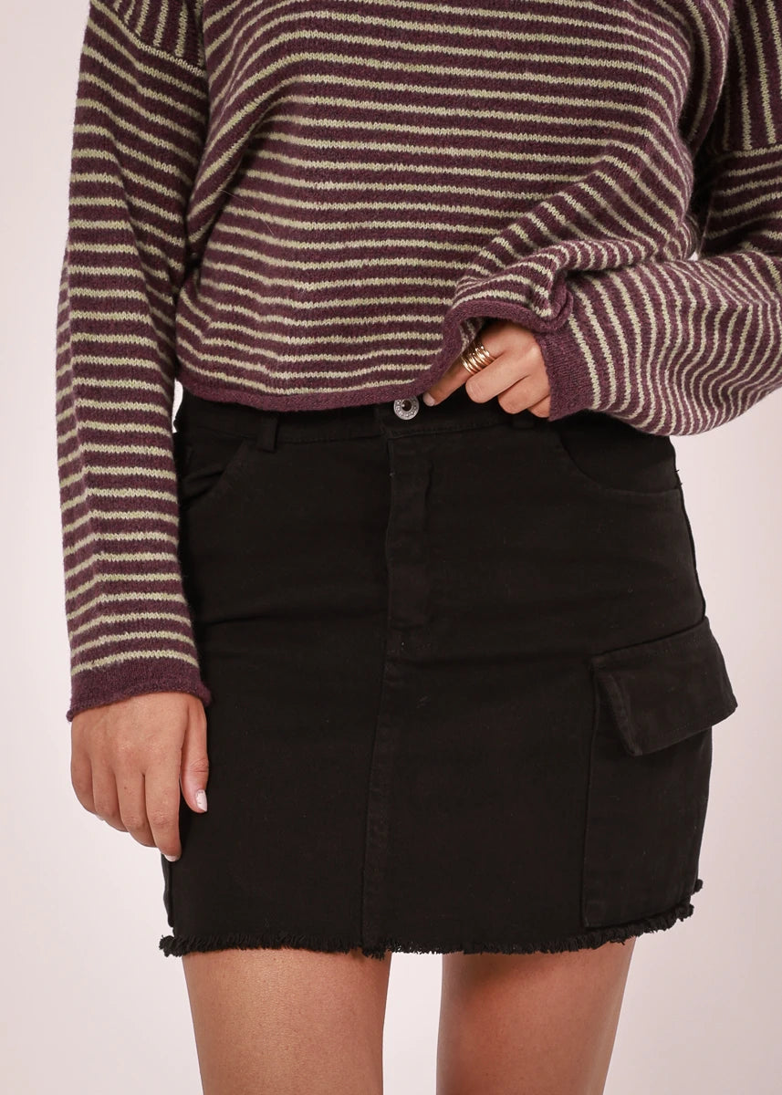 Falda Mini Cargo Negro