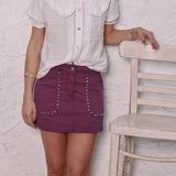 Falda Tachuelas Nea Morado Rosado