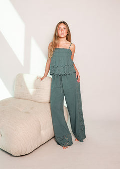 Pantalón Greta Verde Azulado