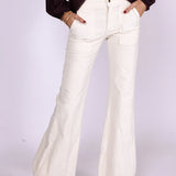 Lexa White Floral Corduroy Pants