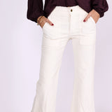 Lexa White Floral Corduroy Pants