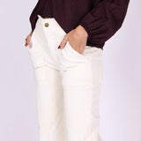 Lexa White Floral Corduroy Pants