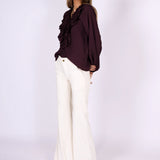 Lexa White Floral Corduroy Pants