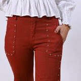 Cairo Dark Pink Studded Pants