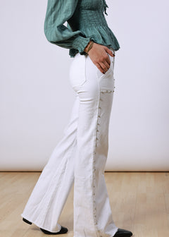 Cairo White Studded Trousers