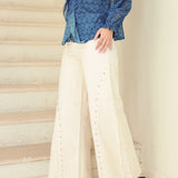 Pantalón Tachuelas Candy Blanco Floral