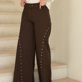 Pantalón Tachuelas Candy Marrón Oscuro