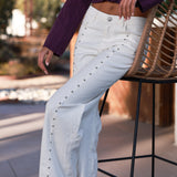 Vesper White Floral Studded Pants