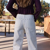 Vesper White Floral Studded Pants