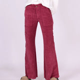 Dark Pink Lexa Corduroy Pants