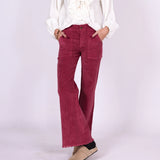 Dark Pink Lexa Corduroy Pants