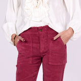 Dark Pink Lexa Corduroy Pants