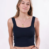 Navy Blue Bertha Top