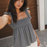 Top Brisa Vichy Negro