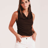 Top Perla Marrón Oscuro