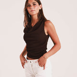 Top Perla Marrón Oscuro