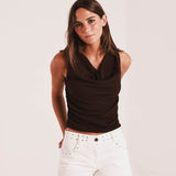 Top Perla Marrón Oscuro