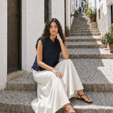 Top Ruffle Azul Marino