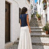 Top Ruffle Azul Marino