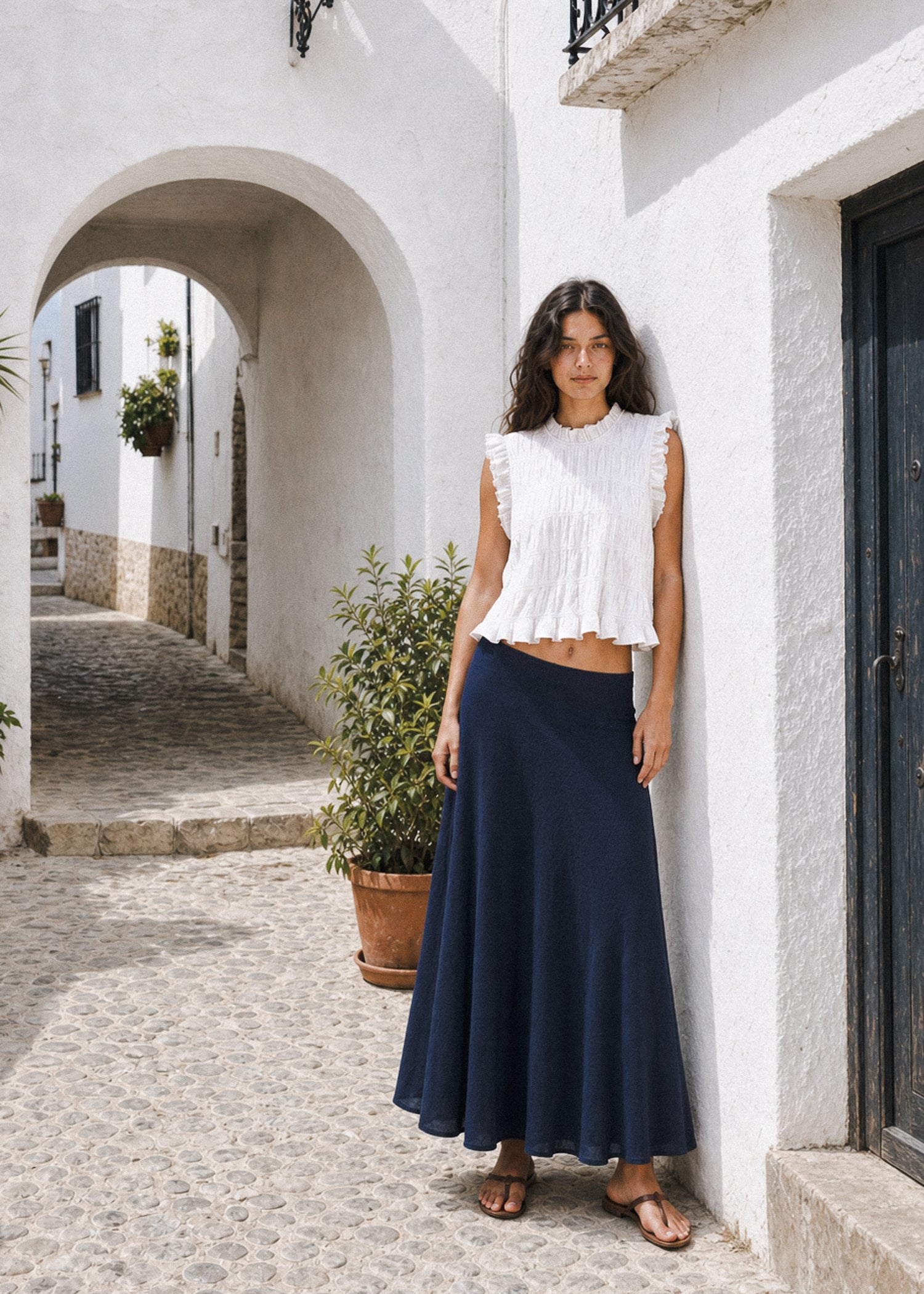 Top Ruffle Blanco