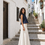 Top Ruffle Azul Marino