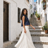Top Ruffle Azul Marino