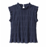 Top Ruffle Azul Marino