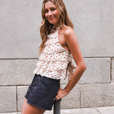 Top Vega Blanco Floral