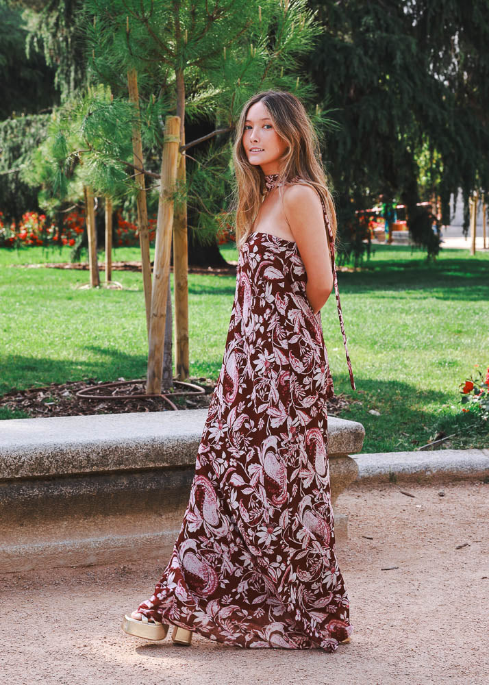 Vestido Alena Rojo Oscuro