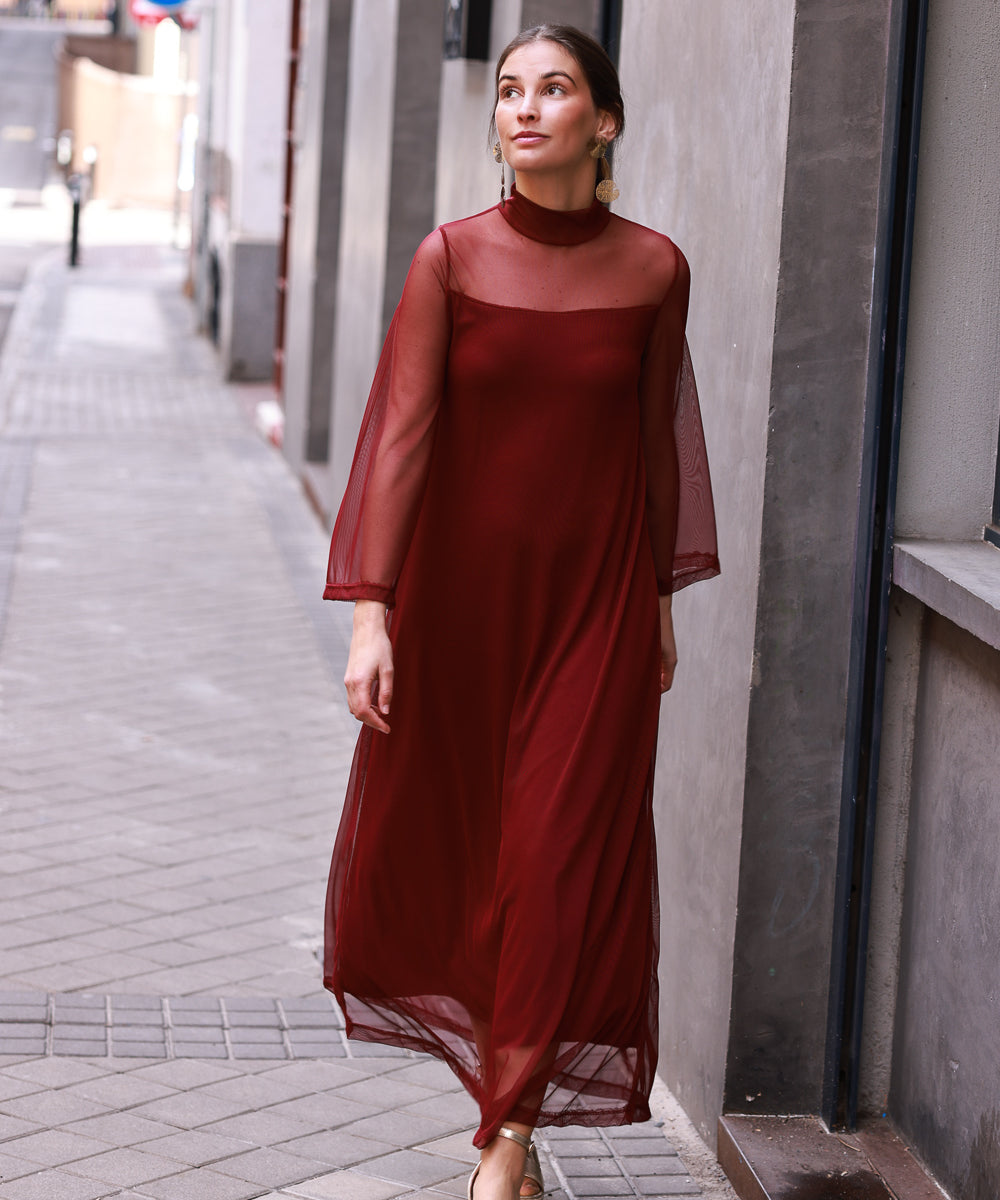 Vestido Lula Rojo Oscuro