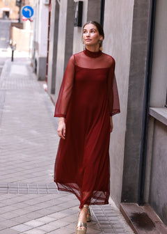 Vestido Lula Rojo Oscuro